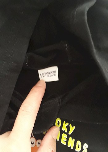 LC Waikiki Erkek Çocuk Siyah Baskılı Kapüşonlu Sweatshirt