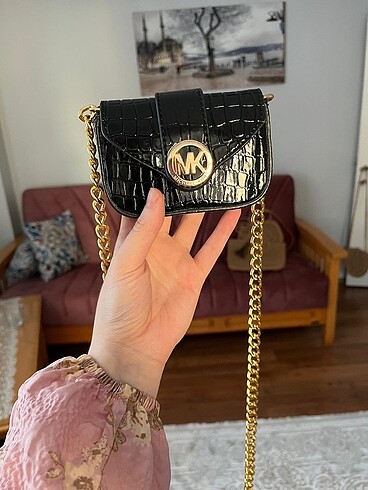 Michael Kors Siyah rugan şık çanta mini mk