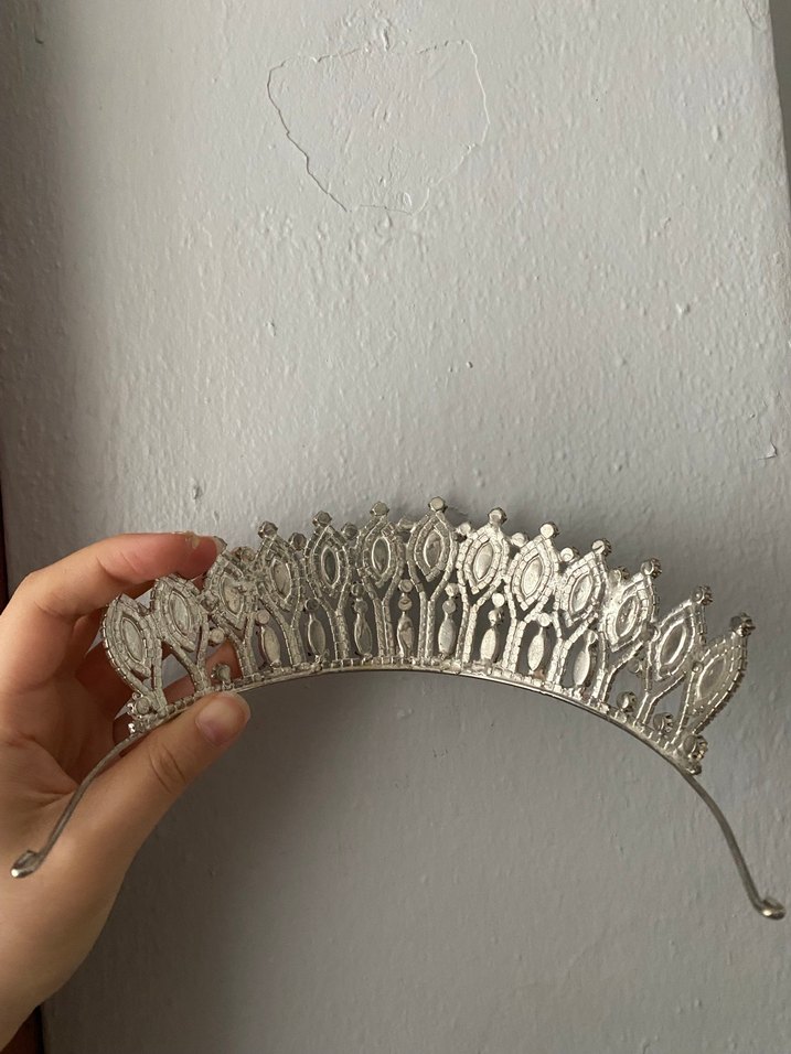 Işıltılı Beyaz Düğün Tacı - Görsel 2