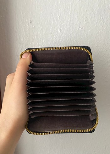 Siyah Yılan Derisi Desenli Fermuarlı Cüzdan - Görsel 2