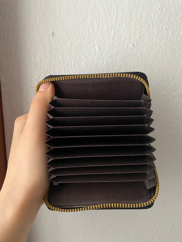 Siyah Yılan Derisi Desenli Fermuarlı Cüzdan - Görsel 2