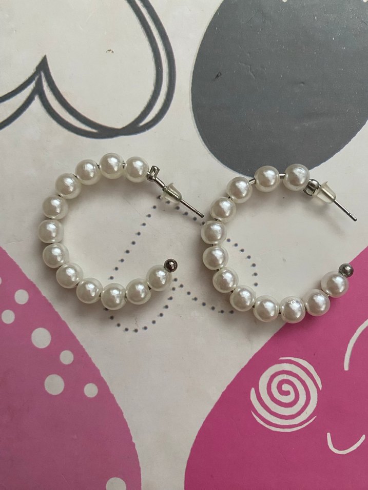 İnci Boncuklu Midi Küpe - Görsel 2