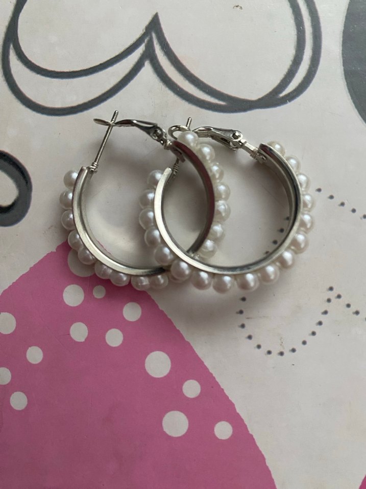 İnci Boncuklu Midi Küpe - Görsel 3