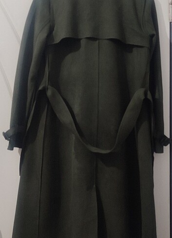 S Beden Yakalı kemerli bayan trenchcoat