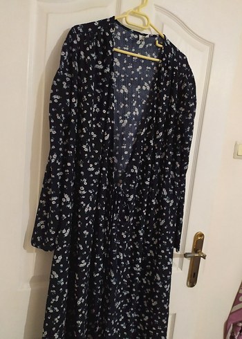 Uzun Kollu Mavi Kadın Elbise - Görsel 4