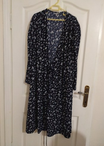 Uzun Kollu Mavi Kadın Elbise - Görsel 2