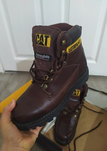 Kahverengi Deri Platform Topuklu CAT Botlar - Görsel 2