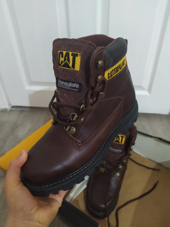 Kahverengi Deri Platform Topuklu CAT Botlar - Görsel 2