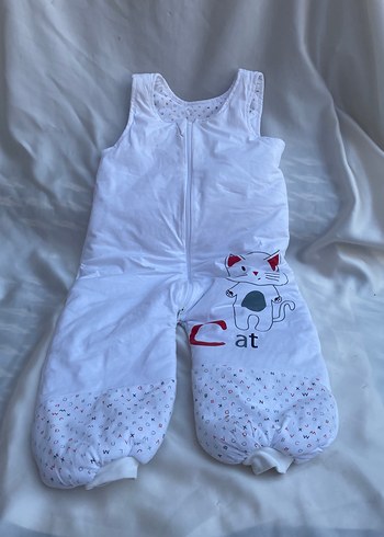 Kız -Erkek Çocuk Beyaz Pamuklu Uyku Tulumu - Görsel 2