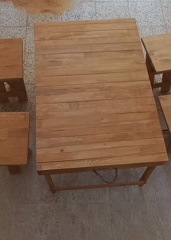 Bej Ahşap kamp masası - Görsel 2