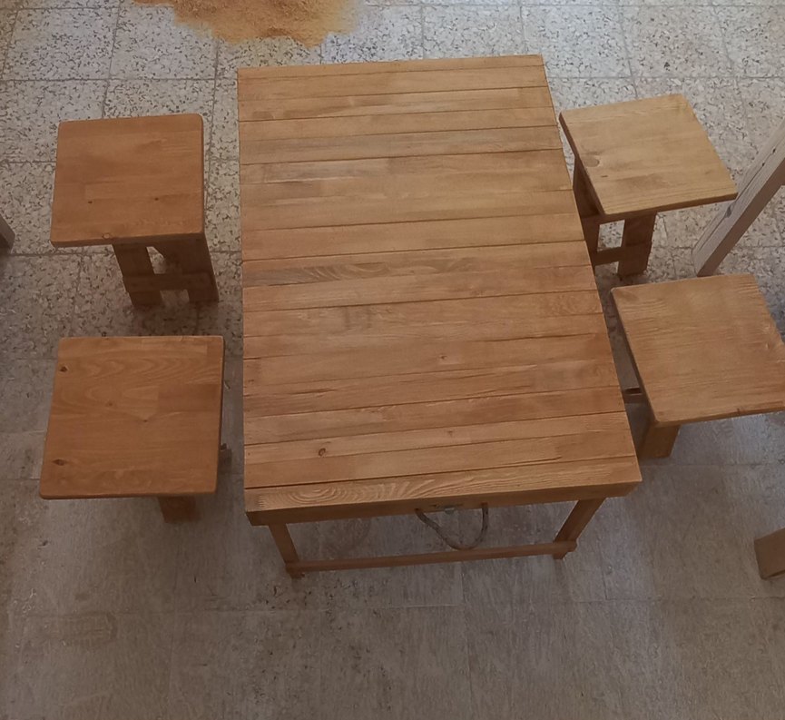 Bej Ahşap kamp masası - Görsel 2