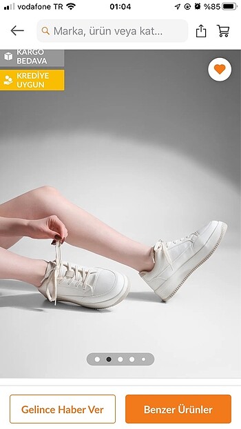 36 Beden beyaz Renk Sneaker