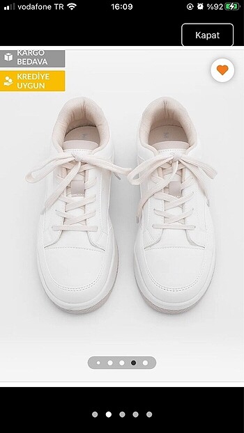 Marjin Marjin beyaz bağcıklı ayakkabı