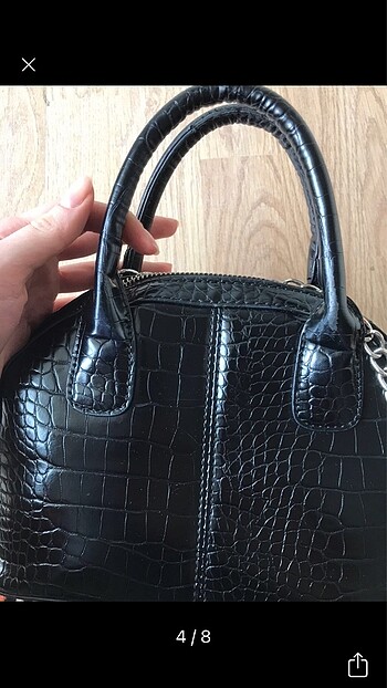 Beden siyah Renk Stradivarius Timsah Desenli Çanta