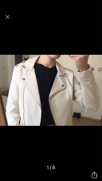 Bershka ekru biker ceket