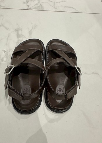 Kahverengi Deri erkek çocuk Sandalet - Görsel 3