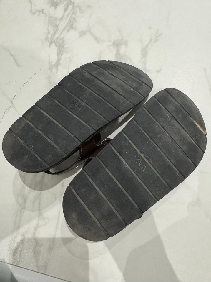 Kahverengi Deri erkek çocuk Sandalet - Görsel 4