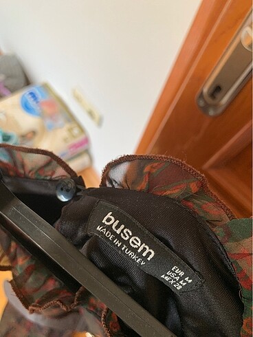 Etnik desenli vincent elbise kahve deri kemerli - Görsel 6