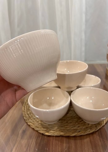 Beyaz Seramik 6'lı Kase Seti - Görsel 5