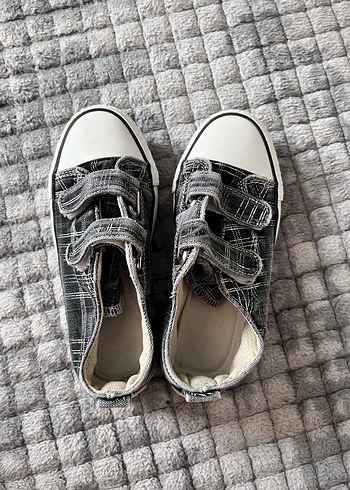 Gri Bağcıksız Kemerli Denim Erkek Çocuk Spor Ayakkabı