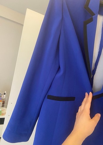 Modailgi Düğmeli Mavi Kadın Blazer Ceket