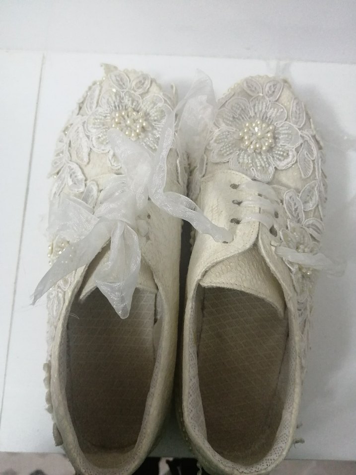 Nakışlı Dantel Beyaz Kız Özel Ayakkabı - Görsel 3