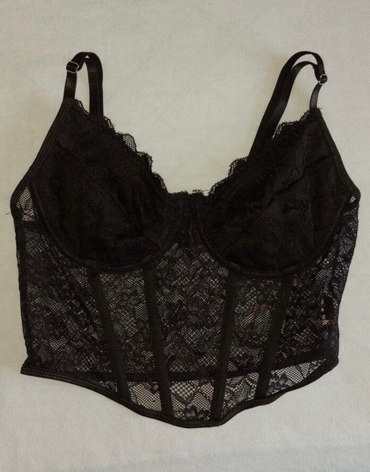 Siyah goth büstiyer korse crop - Görsel 2