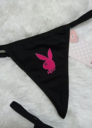 s Beden siyah Renk 2 adet pamuklu tanga playboy