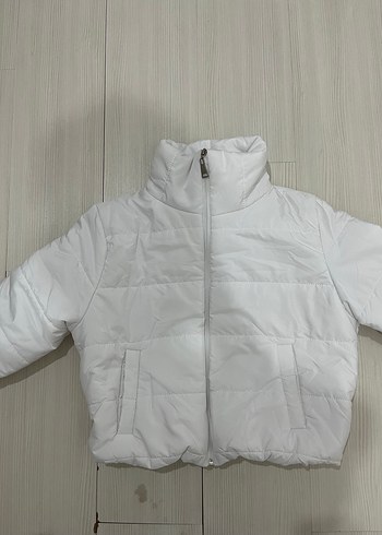 Beyaz Kadın Kısa mont - Görsel 2