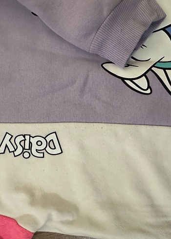 4 Yaş Beden mor Renk Mor Daisy Duck Baskılı Kız Sweatshirt