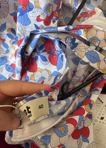 Çiçek Desenli Uzun Pamuklu Elbise - Görsel 5