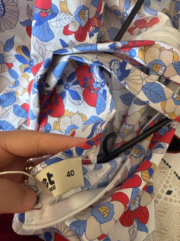 Çiçek Desenli Uzun Pamuklu Elbise - Görsel 5