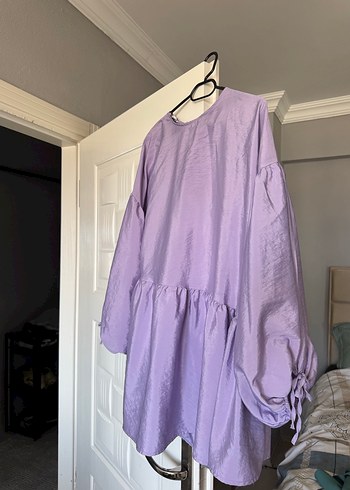 Kadın Lila Midi Keten Salaş Tunik - Görsel 2