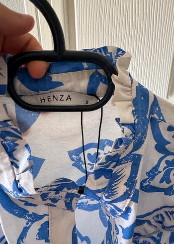 Mavi Baskılı Uzun Bohem Elbise - Görsel 4