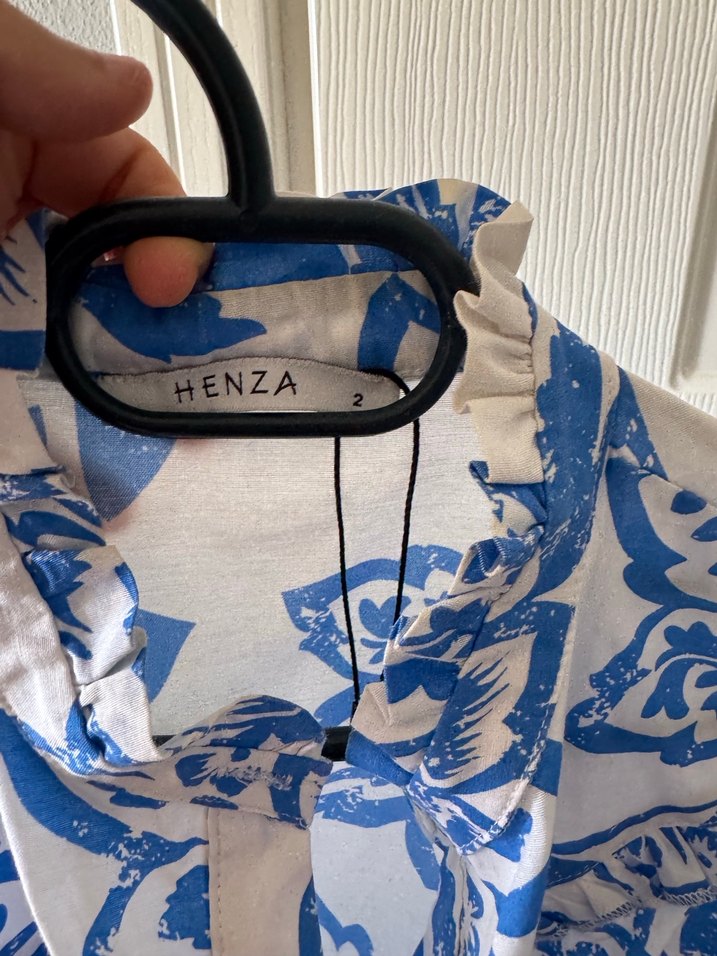 Mavi Baskılı Uzun Bohem Elbise - Görsel 4