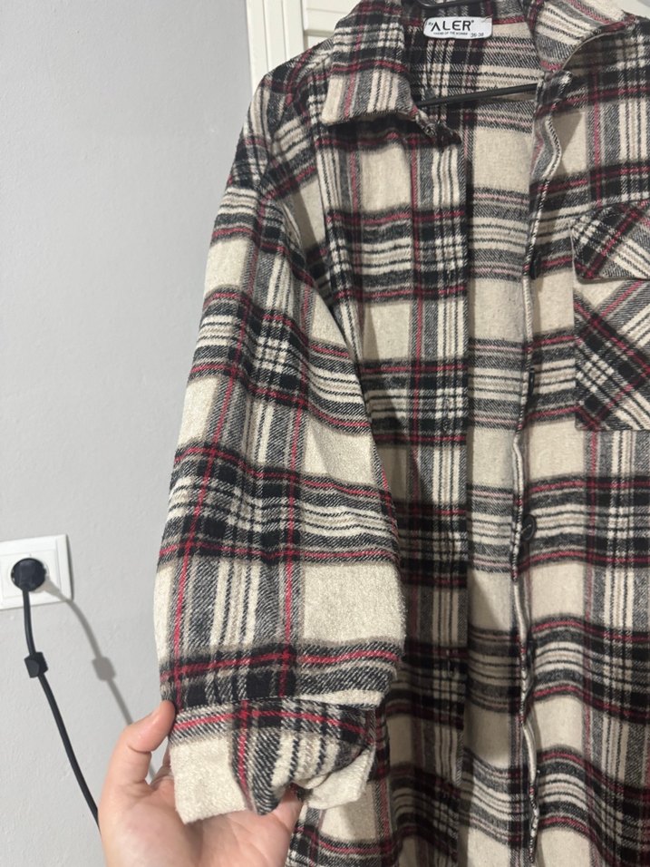 Düğmeli Salaş Oduncu  Kadın Gömlek - Görsel 4