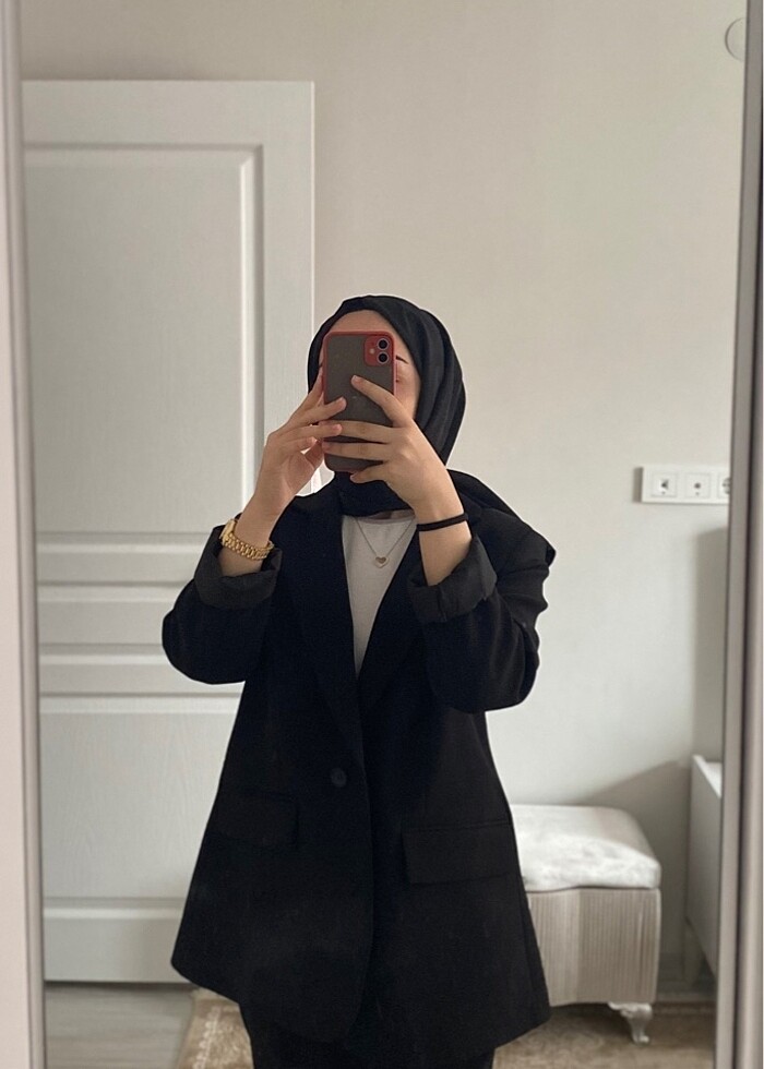 Siyah blazer ceket - Görsel 2
