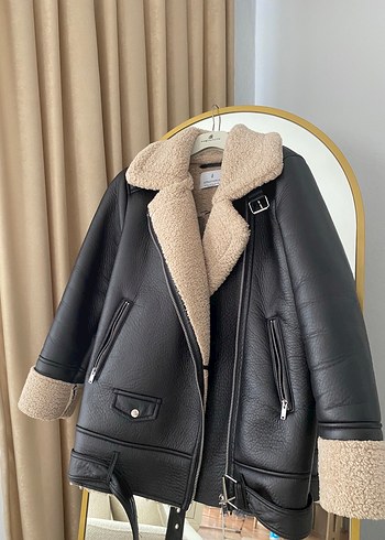 Stradivarius Stradivarius suni kürklü biker ceket