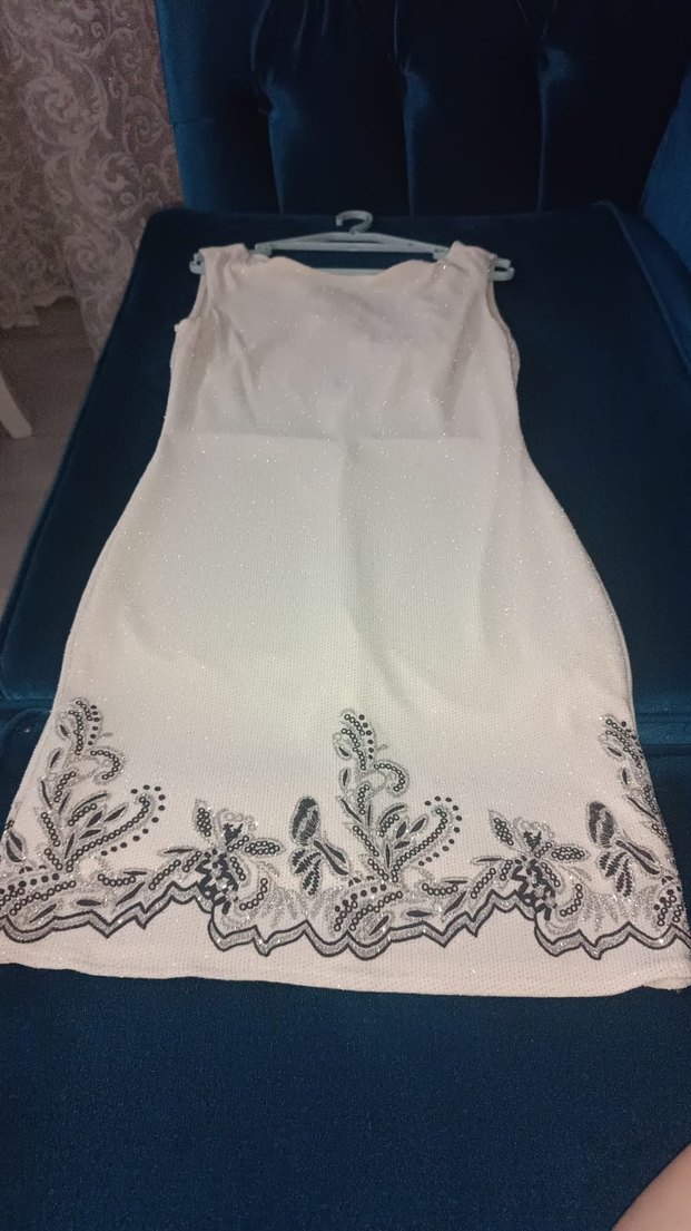 Vintage Mini Beyaz Dantel Detaylı Gece elbisesi - Görsel 4