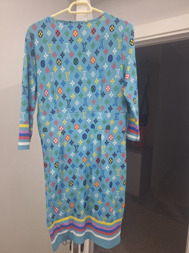 V Yaka Beli Kuşaklı Midi Elbise - Görsel 2