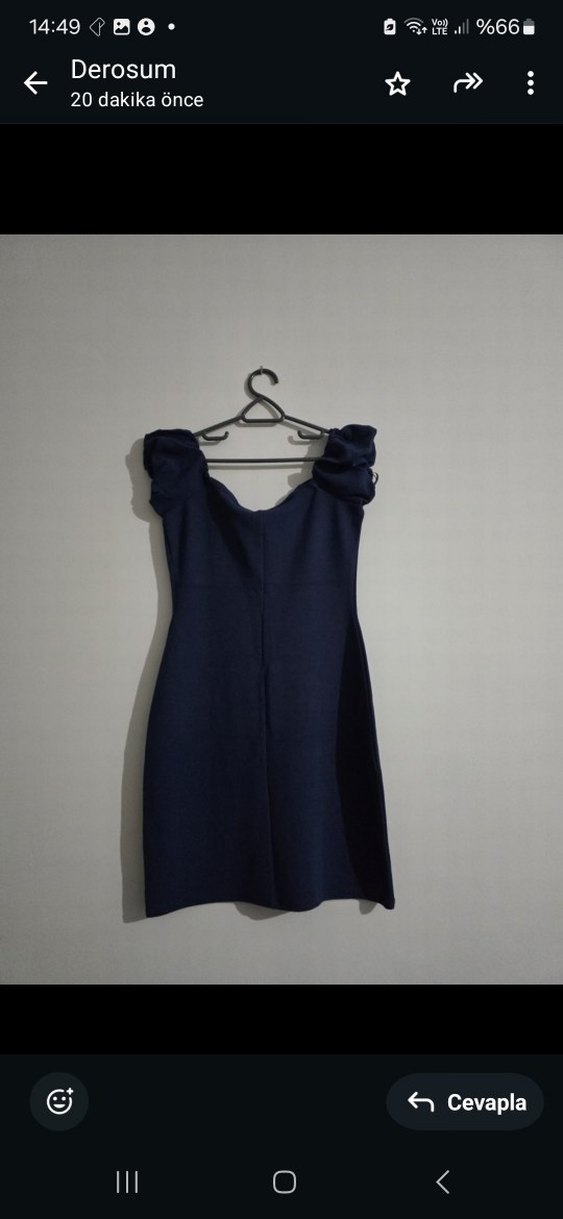 Lacivert Straplez Midi Elbise - Görsel 2