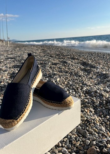 Siyah Kadın Denim Dolgu Topuklu Espadril - Görsel 4