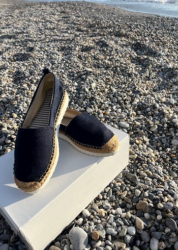 Siyah Kadın Denim Dolgu Topuklu Espadril - Görsel 3