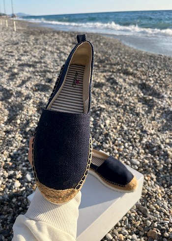 Siyah Kadın Denim Dolgu Topuklu Espadril - Görsel 2