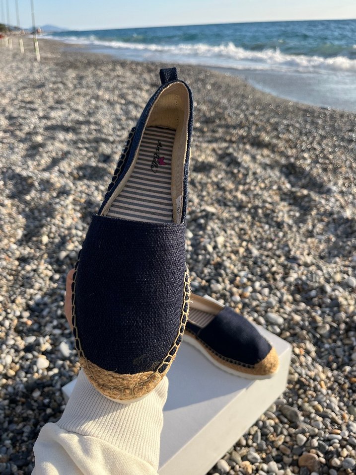 Siyah Kadın Denim Dolgu Topuklu Espadril - Görsel 2