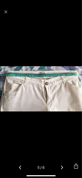 Düz paça Ekru pantolon - Görsel 5