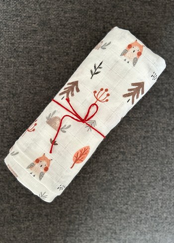 Pamuklu Desenli tek kat müslin Çocuk Battaniyesi - Görsel 2