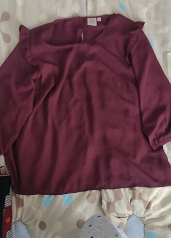 48 Beden Bordo yazlık bluz
