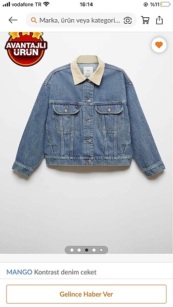 Mango Mango kontrast denim ceket