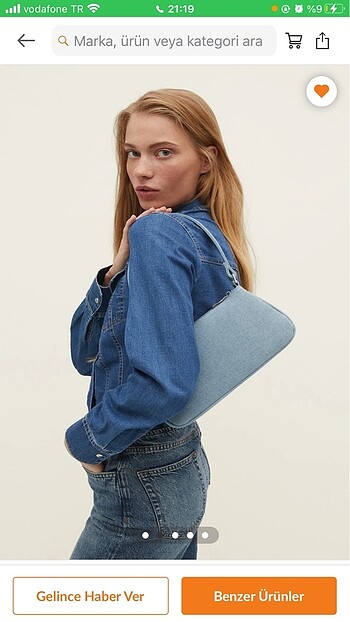 Stradivarius Stradivarius denim kol çantası